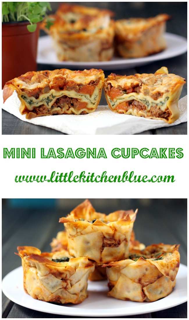 Mini Lasagna Cups | LITTLE KITCHEN BLUE